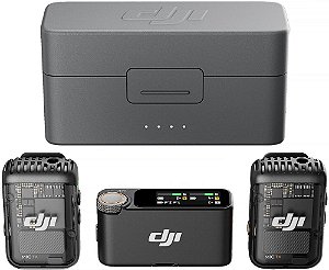 DJI Mic 2 Sistema/Gravador de Microfone Digital Duplo sem Fio para Câmera e Smartphone