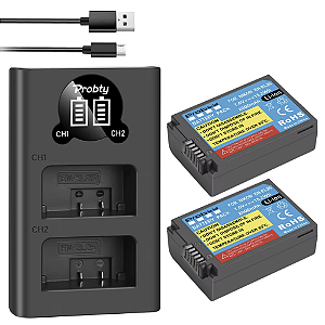 Kit 2 Baterias Probty EN-EL25 com Carregador Duplo USB