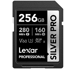 Cartão de Memória SDXC UHS-II Lexar Silver Pro 256GB 280-160MB/s V60