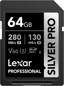 Cartão de Memória SDXC UHS-II Lexar Silver PRO 64GB 280-130MB/s V60