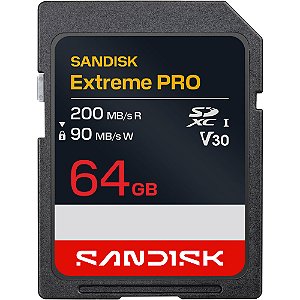 Cartão de Memória SDXC SanDisk Extreme PRO 64GB 90-200MB/s V30 U3