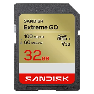 Cartão de Memória SDHC SanDisk Extreme GO 32GB 60-100MB/s V30 U3