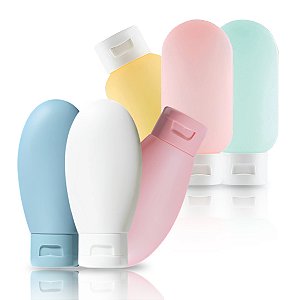Kit Viagem Porta Shampoo Mini Frasco Pote Creme 3 Peças 60ml