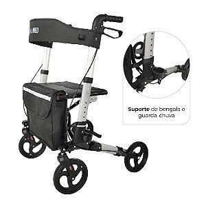 Andador de Alumínio Compacto 4 Rodas até 135 Kg D14