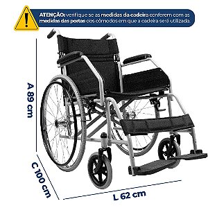 Cadeira de Rodas Dobrável em Aço até 100 Kg D100