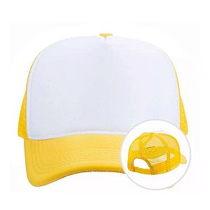 BONE SUBLIMATICO C/ FRENTE BRANCA - TAM UNICO COLOR AMARELO