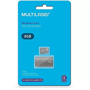 CARTÃO DE MEMÓRIA 8GB C/MICRO SD MULTILASER