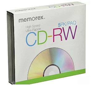 CD-RW MINI MEMOREX SLIM 4X 210MB 24MIN PK5