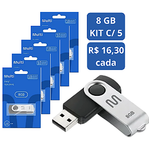 PENDRIVE TWIST 2 8GB PD587 MULTI MULTILASER C/5 UNDS