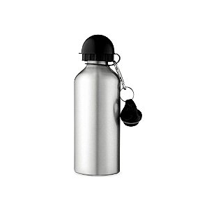 SQUEEZE ALUMINIO PRATA TAMPA BOLINHA/MOSQUETAO 500ML