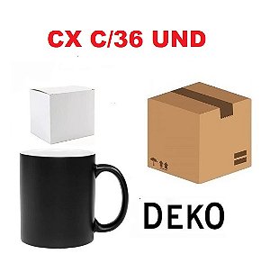 CANECA MAGICA FOSCA PRETA C/CX 325ML DEKO CX/36