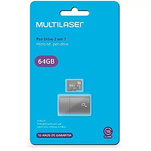 CARTÃO DE MEMÓRIA 64GB C/MICRO SD MULTILASER