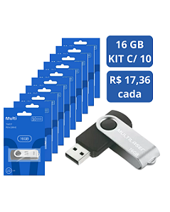 PENDRIVE TWIST 2 16GB PD588 MULTI MULTILASER 10 UNDS