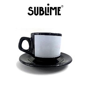XICARA C/PIRES PRETA C/TARJA BR 180ML SUBLIME UND