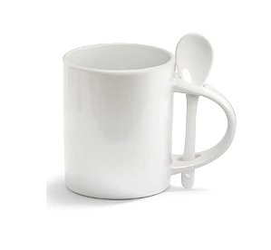 CANECA BRANCA C/COLHER ALÇA/INT BR C/CX DEKO UND