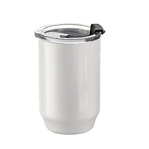 COPO DE POLIMERO COM TAMPA 400ML BRANCO JKB UND