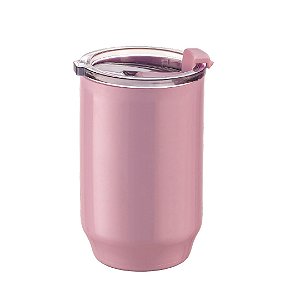 COPO DE POLIMERO COM TAPA 400ML ROSA JKB UND