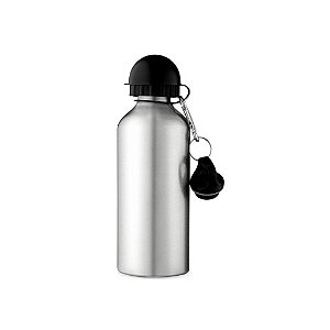 SQUEEZE ALUMINIO PRATA TAMPA BOLINHA/MOSQUETAO 600ML