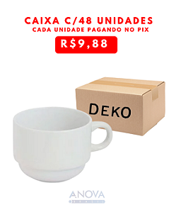 XICARA S/PIRES 180ML BRANCA C/CX DEKO CX48