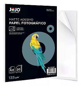 PAPEL MATTE ADESIVO 135G A4 PCT 20FLS JOJO