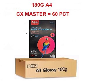 PAPEL FOTO 180G A4 CX 60 PACOTES 1200FLS JOJO