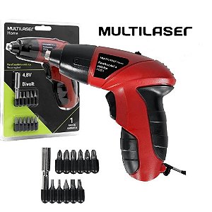 PARAFUSADEIRA 4,8 KIT 11 PEÇAS HO031 BIVOLT MULTILASER