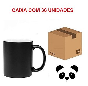 CANECA MAGICA FOSCA PRETA C/CX 325ML PANDA CX36