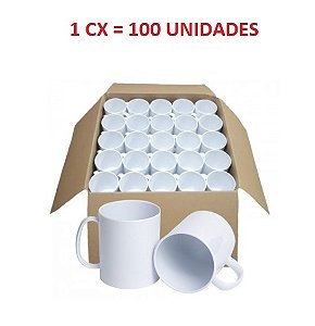 CANECA BRANCA POLIMERO 108G MOD T COSTURA ALÇA 325ML CX100
