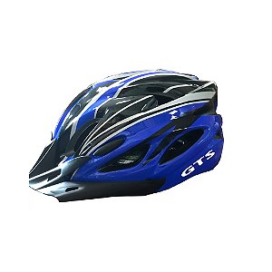 CAPACETE BIKE GTSTEC INNMOULD LED AZUL PRETO TAM G