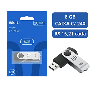 PENDRIVE TWIST 2 8GB PD587 MULTILASER CX 240 UNDS
