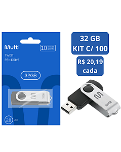 PENDRIVE TWIST 2 32GB PD589 MULTILASER CX 100 UNDS