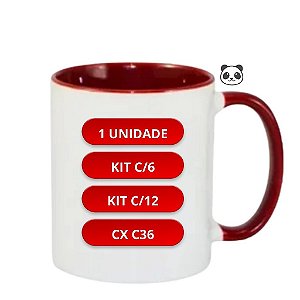 CANECA BRANCA INT E ALÇA BORDO 325ML PANDA