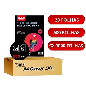 PAPEL FOTOGRÁFICO GLOSSY 230G A4 JOJO