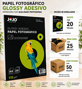 PAPEL FOTOGRÁFICO ADESIVO 115G A4 JOJO