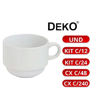 XICARA S/PIRES 180ML BRANCA C/CX DEKO