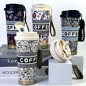 COPO TERMICO ESTAMPA COFFE 500ML AÇO INOX P1805