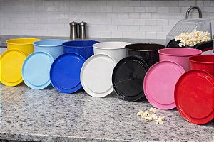 BALDINHOS DE PLÁSTICO C/TAMPA PIPOCA/LEMBRANCINHAS 1 LITRO TP