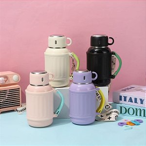 GARRAFA TERMICA C /ALÇA E COPO TAMPA 800ML