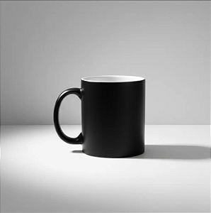CANECA MAGICA FOSCA PRETA INTERNO BRANCO 325ML JKB