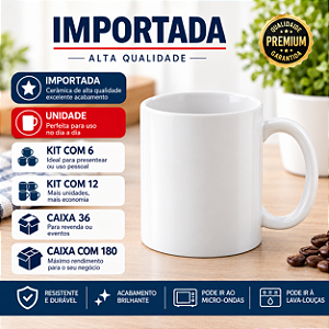 CANECA BRANCA CERAMICA 325 ML