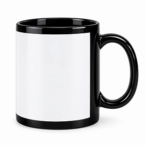 CANECA TARJA BRANCA PRETA 325ML JKB