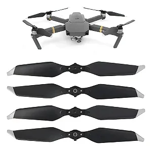 Kit 2 Pares De Hélices Prata Drone Dji Mavic Pro Platinum