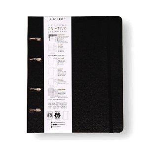 Caderno Criativo Argolado Organizador Cicero Preto 17x24