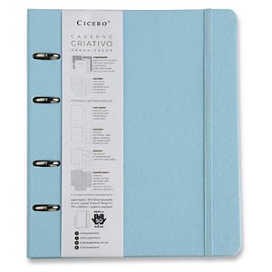 Caderno Argolado Organizador Pautado 17x24 Azul Cicero