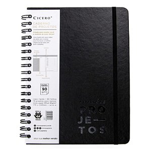 Caderno Espiral Projetos 17x24 - Clássico Preto Cicero