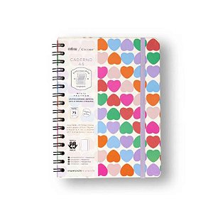 Caderno Espiral Melissa Corações A5 15x21 Pautado - Cicero