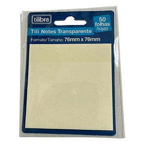 Bloco Adesivo Tili Notes Transparente 76x76mm 50 Fls Tilibra