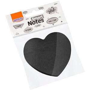 Bloco Smart Notes Love 70x70 Coração Preto 50 fs 1 Bloco BRW