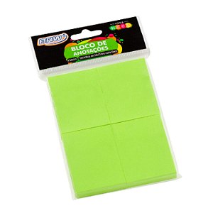Bloco Smart Notes 38x51mm Verde Neon 100 folhas 4 Blocos BRW