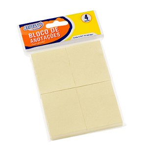 Bloco Smart Notes 38x51 Amarelo Pastel 100 fls 4blocos BRW
